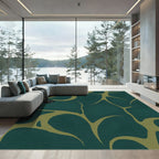 Deep Teal Organic Flow Rug