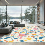 Vintage Pink Yellow Floral Vine Rug