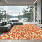 Terracotta Abstract Floral Scatter Rug
