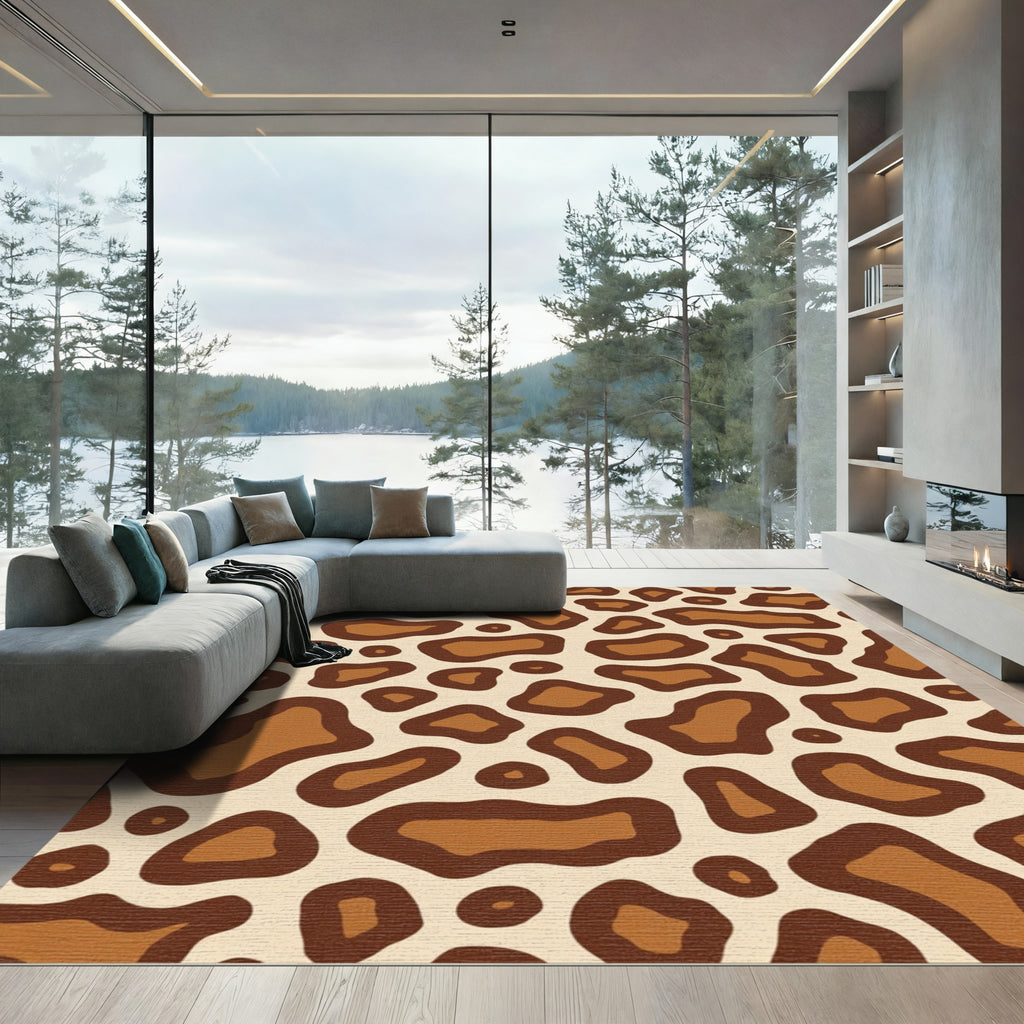 Brown Tan Animal Spot Area Rug