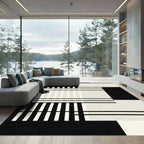 Monochromatic Geometric Stripe Abstract Rug