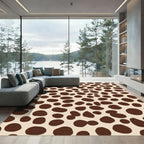 Brown Spots Scattered Cream Field Rug