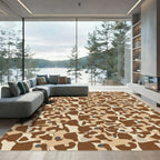 Earthy Brown Camouflage Abstract Shapes Rug