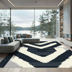Dark Gray Chevron Stripes Rug