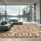 Ornate Scrollwork Inlay Centerpiece Rug