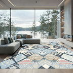 Geometric Tribal Diamond Patchwork Rug