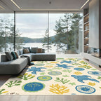 Blue Turtles Coral Garden Medley Rug