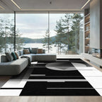 Monochromatic Geometric Abstract Orb Rug