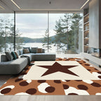 Brown White Star Spotted Accent Rug