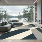Modern Geometric Slate Blocks Rug