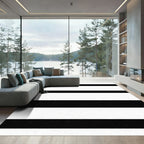 Graphic Horizontal Contrast Lines Rug