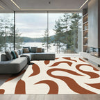 Terra Cotta Abstract Swirls Rug