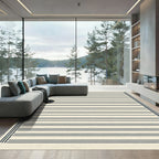 Minimalist Navy Stripe Cream Rug