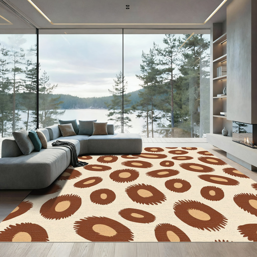 Brown Tan Spotted Spots Rug