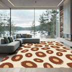 Brown Tan Spotted Spots Rug