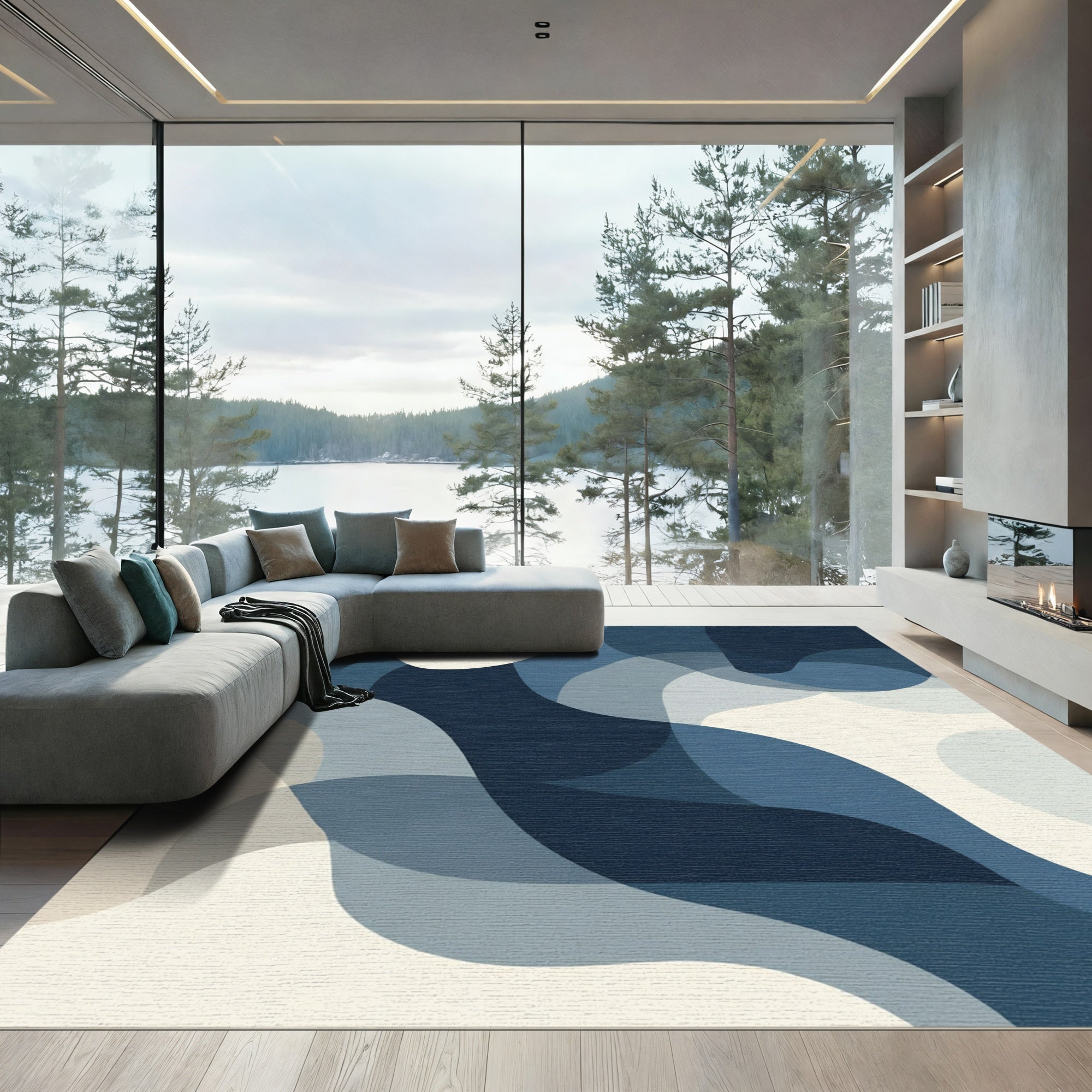 Oceanic Fluid Shapes Rug