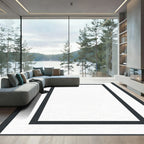 Modern Charcoal Frame Rectangle Rug