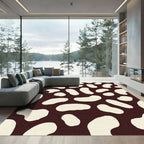Brown Cream Organic Blotches Rug