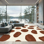 Brown Spotty Cream Abstract Rug