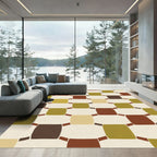 Earthy Tones Square Lattice Rug