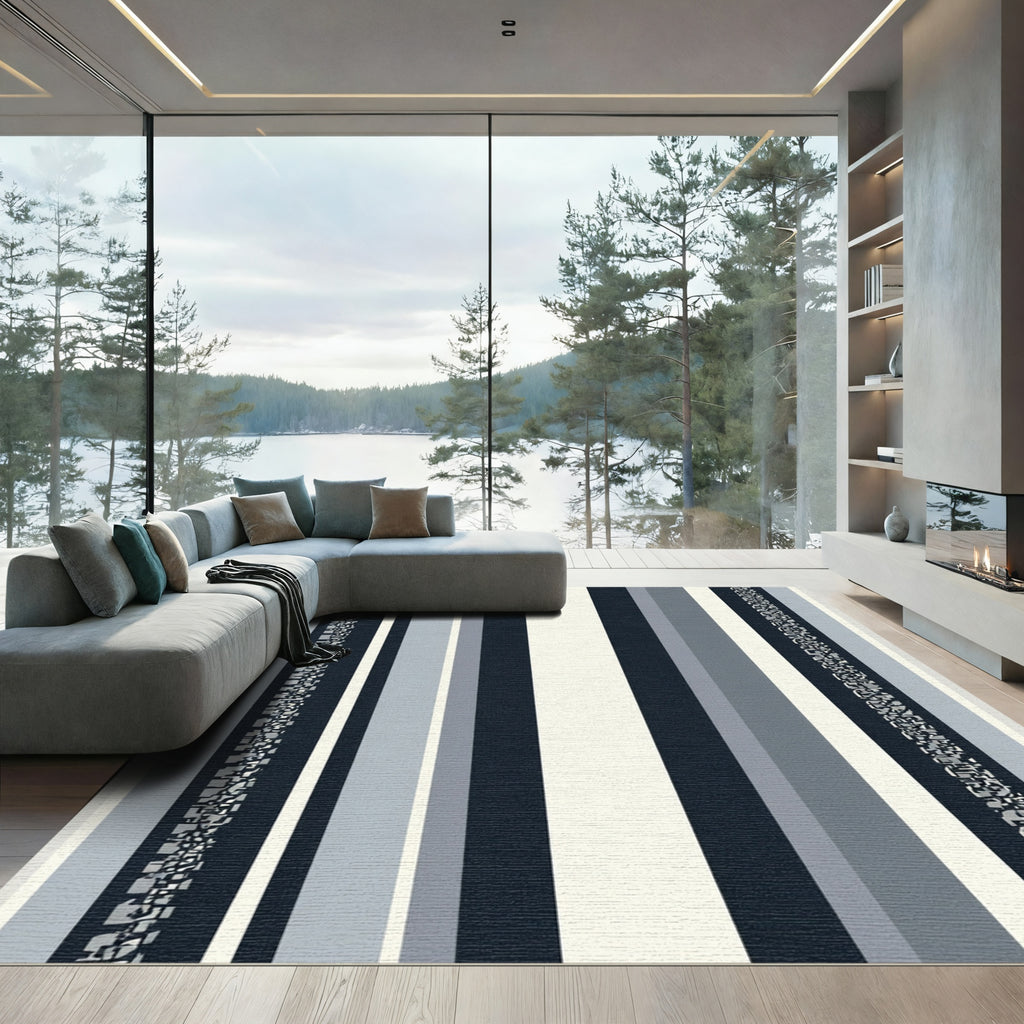 Modern Geometric Vertical Stripe Rug