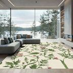 Cream Blush Vintage Floral Vine Rug