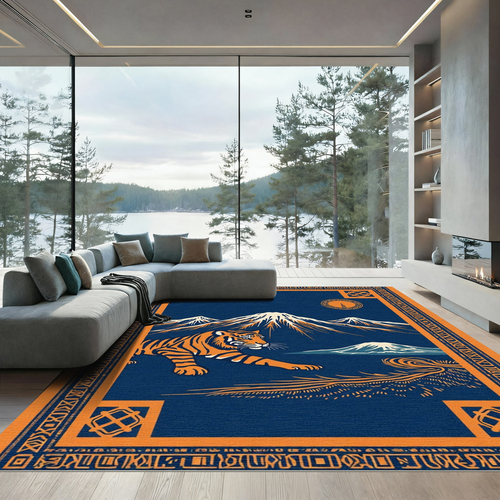 Orange Tiger Mountain Nightscape Rug