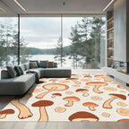 Retro Mushroom Forest Earthy Tones Rug