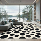 Black Cream Organic Dots Rug
