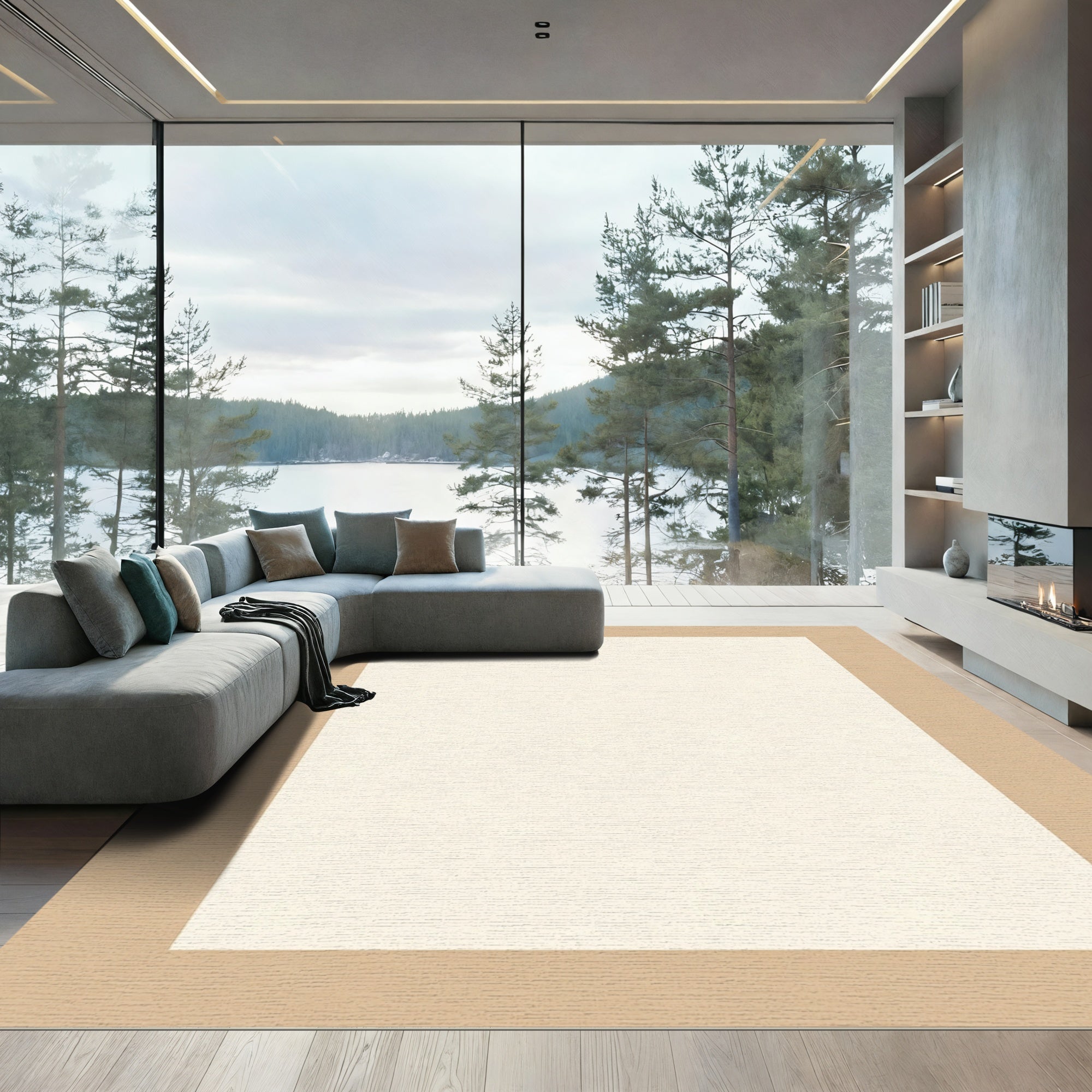 Neutral Cream Subtle Texture Rug