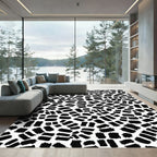 Black White Brushstroke Composition Rug