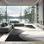 Monochromatic Abstract Curved Stripe Rug