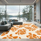 Orange Organic Cluster Spatter Rug