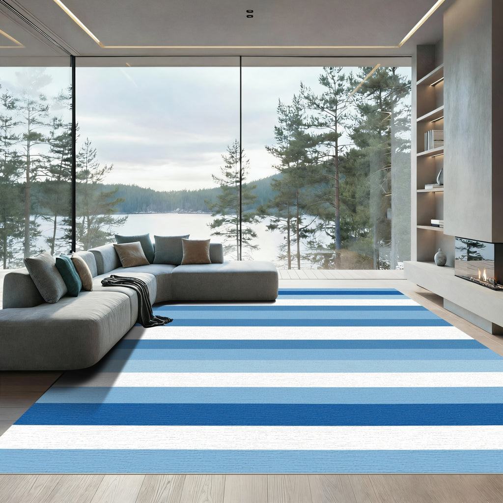 Ocean Hue Graduated Stripe Rug