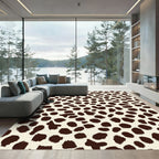 Cream Brown Spotted Animal Hide Rug