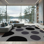 Monochromatic Grey Organic Dots Rug