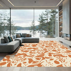 Terracotta Abstract Organic Cream Rug