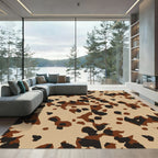Brown Black Spotted Animal Hide Rug