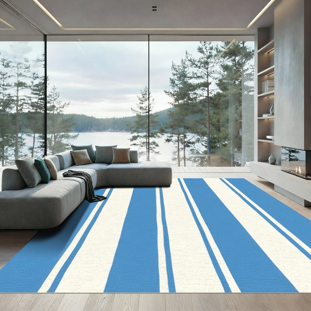 Classic Cerulean Stripe Rug