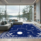 Celestial Blue Night Sky Stars Rug