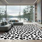 Black White Spotted Organic Scatter Rug