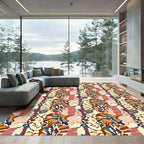 Abstract Face Collage Earthy Tones Rug