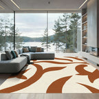 Terracotta Swirl Organic Foliage Rug
