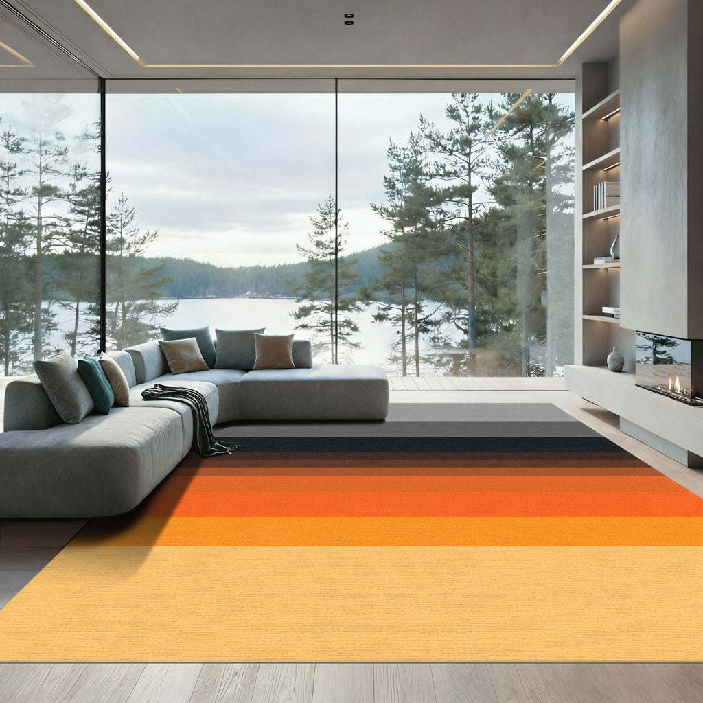 Warm Sunset Gradient Stripe Rug