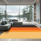 Warm Sunset Gradient Stripe Rug