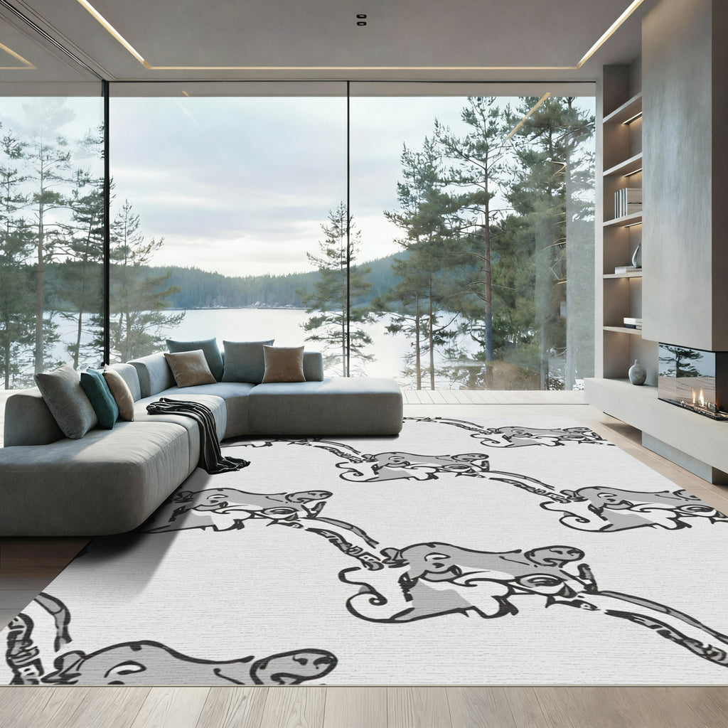 Gray Elephant Artful Swirl Rug