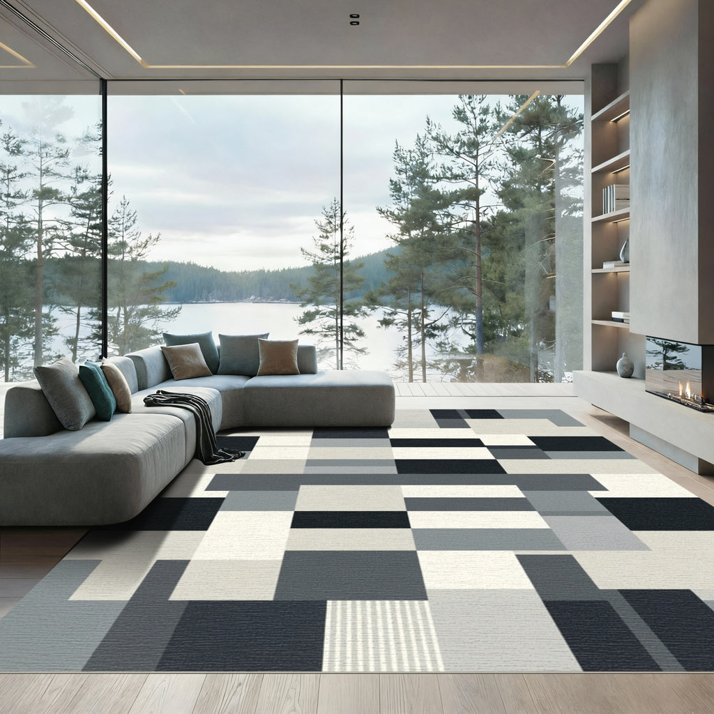 Monochromatic Geometric Block Composition Rug