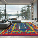 Vibrant Geometric Tribal Medallion Rug
