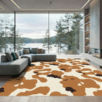 Brown White Blotchy Organic Rug