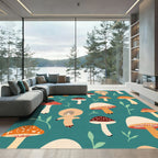Whimsical Multi Mushroom Forest Whimsy Rug